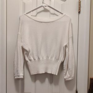 Anthropologie White balloon sleeve sweater